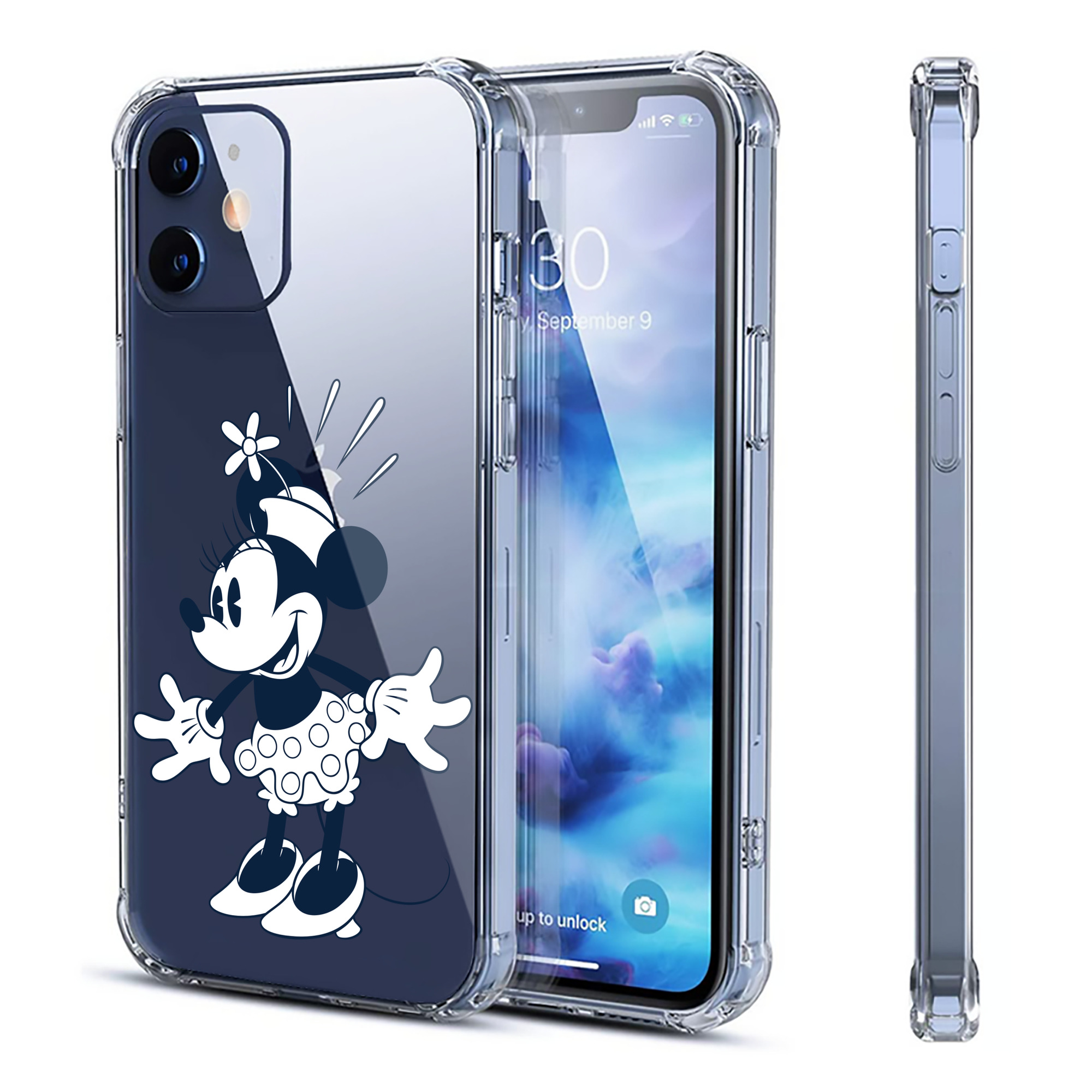 （画像用） ミッキーマウス Mickey Mouse 【iPhone 12シリーズ対応】透明スマホケース（クリアソフトケース）